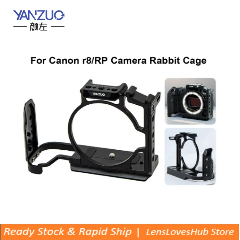 

YANZUO Camera Cage Suitable for Canon EOS R8 RP Camera Protection Frame with 1/4 Screw Holes Cold Shoe Cameras Bracket