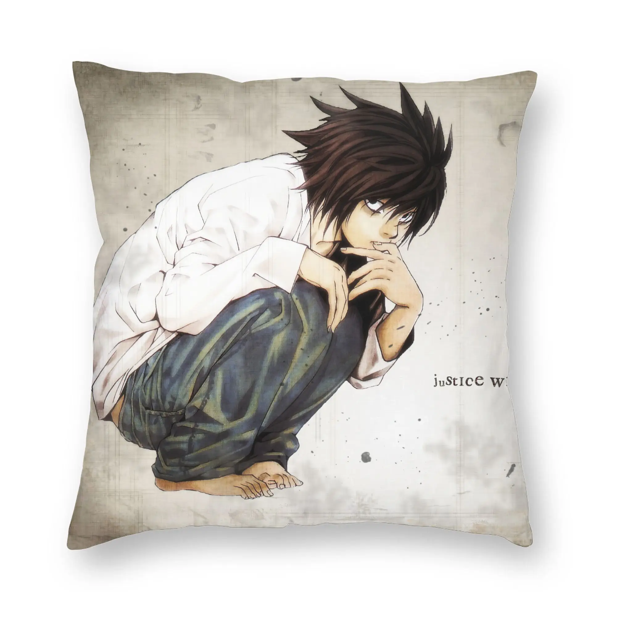 Death Note L Lawliet Pillowcase Soft Polyester Cushion Cover Gift Anime Notebook Pillow Case Cover Car Square 40*40cm