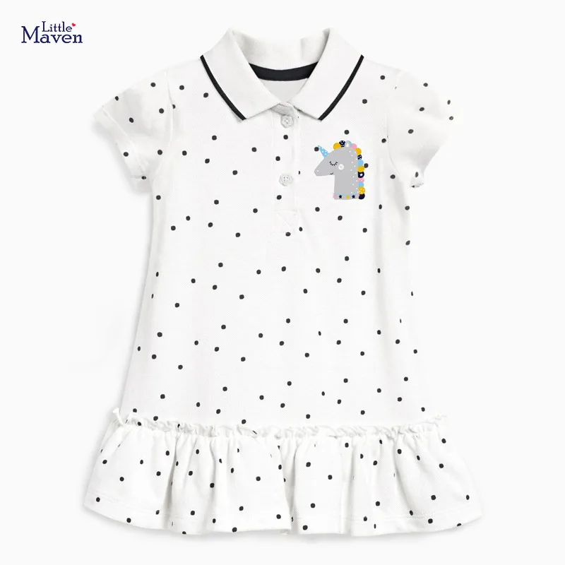 Children's POLO dresses children's summer new knitted children's dresses short-sleeved lapel dresses summer dress