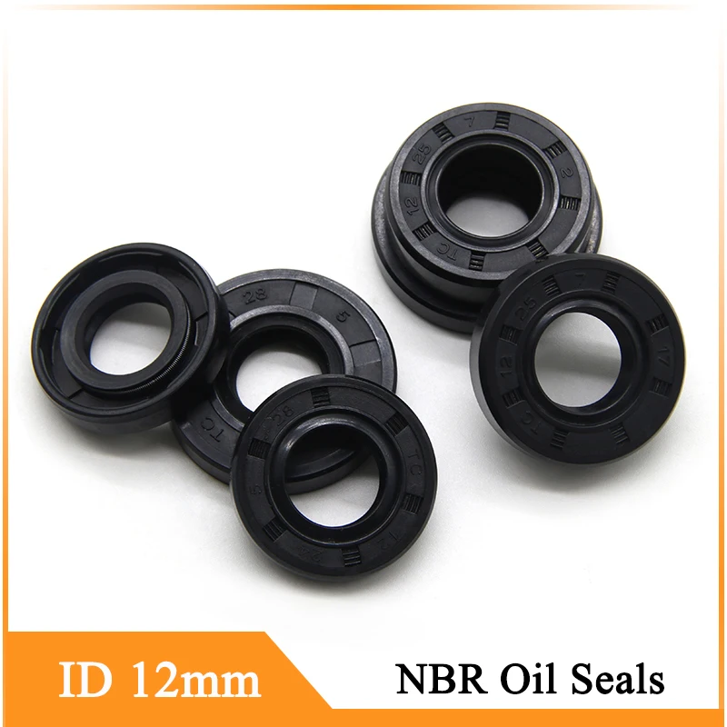 2/5/10pcs NBR Oil Seal ID 12mm TC-12*19/20/21/22/23/24/25/26/28/30/32/35*5/6/7/8/10 Nitrile Rubber Shaft Double Lip Gasket Kits