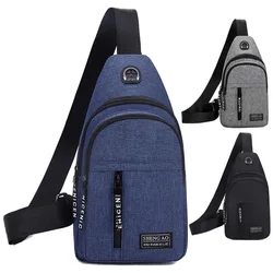 Men Vintage Canvas Leather Satchel Shoulder Sling Chest Pack Multifunctional Outdoor Small Shoulder Bag