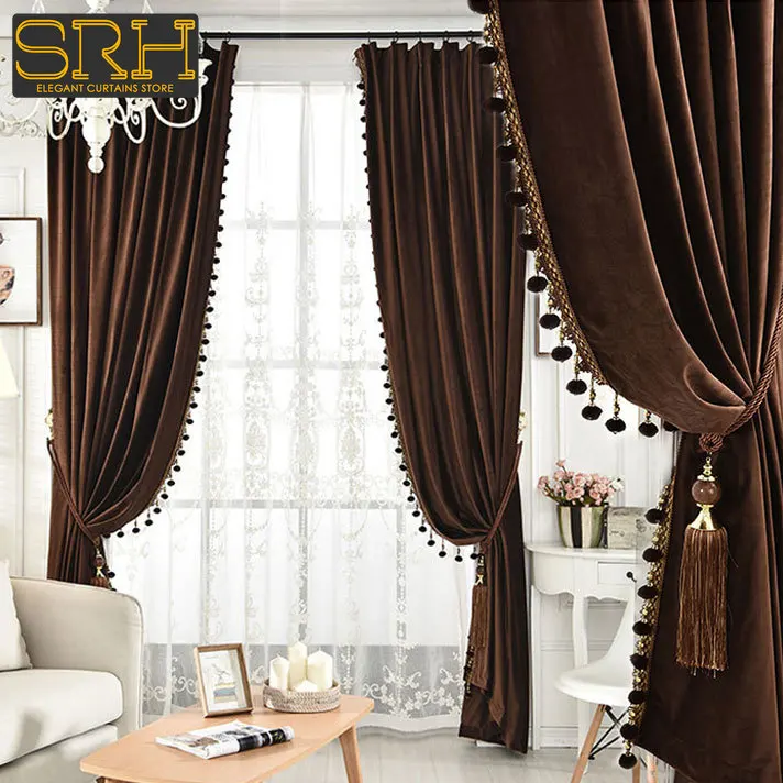 

Simple Modern Solid Color Velvet Curtains for Living Room Bedroom Dutch Velvet Window Blackout Fabric Decor Custom White Tulle