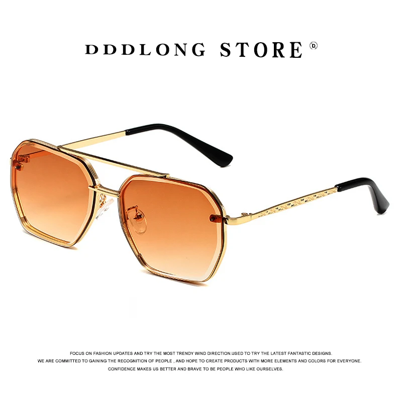 DDDLONG Retro Fashion Sunglasses Women Men Metal Sun Glasses Classic Vintage UV400 Outdoor Shades D479