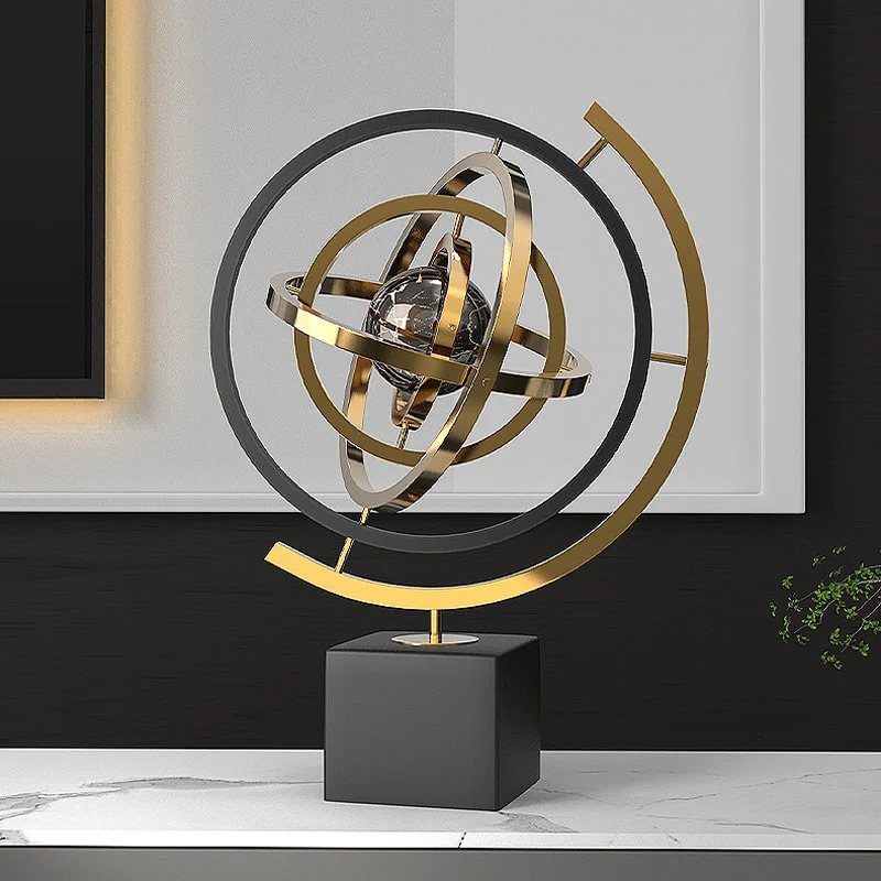 

Globe ornament metal texture high-end light luxury living room home decoration study office desktop crafts
