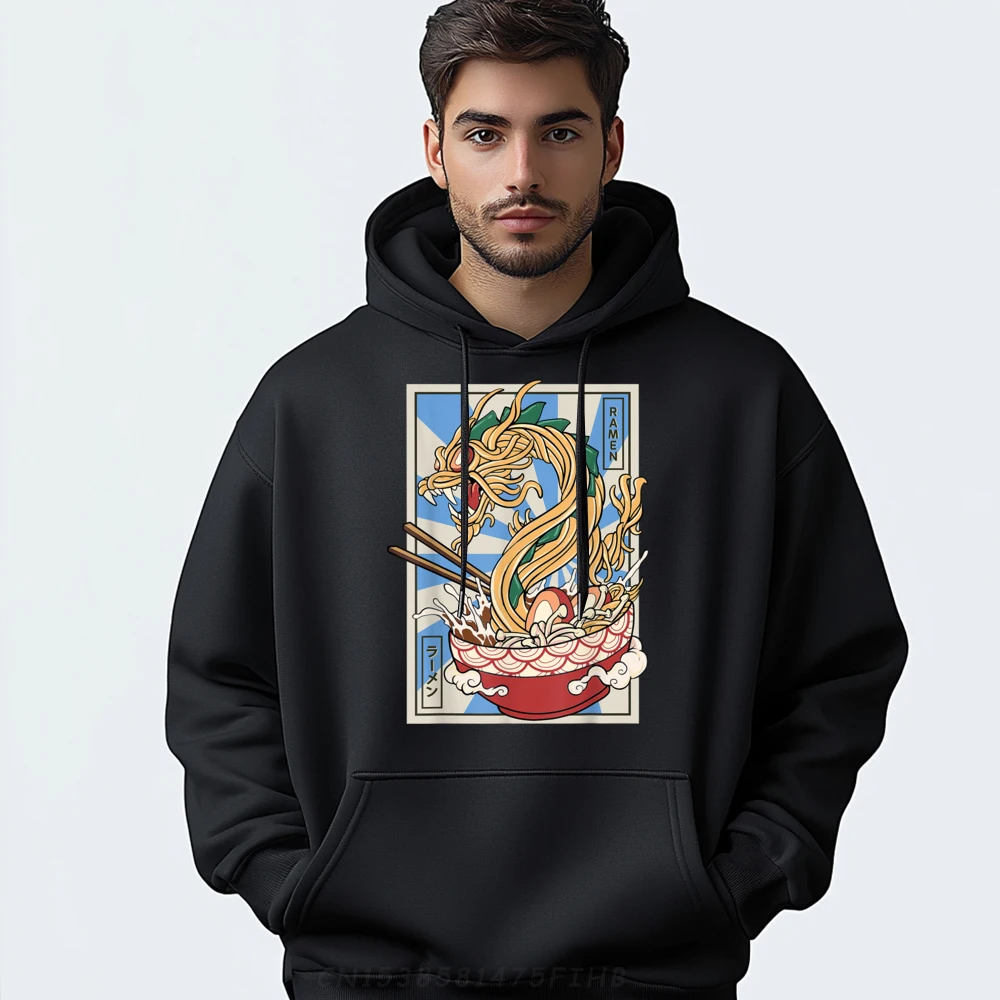 Ramen Dragon Japanese Noodles Soup Ramen Streetwear Printed Sweater Geek Christmas Sweater Man Hooded Shirt