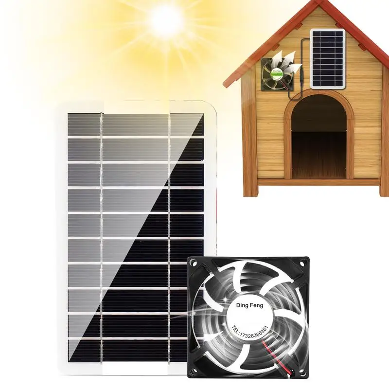 

30W Solar Exhaust Fan Air Extractor Mini Ventilator Solar Cell Panel Powered Fan For Dog Chicken House Greenhouse RV Pet Houses