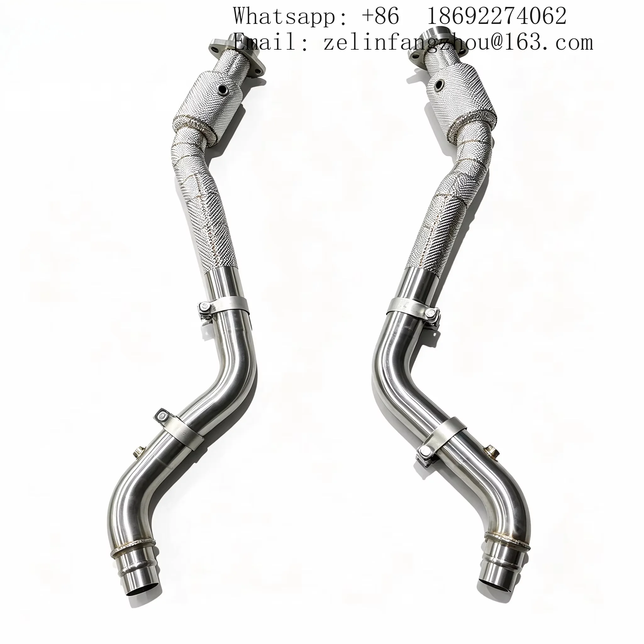 High Flow SS304 Downpipe Heat Shield Resonator for Jaguar F-Type 5.0T V8 AWD 2015 Stainless Steel Performance Upgrade