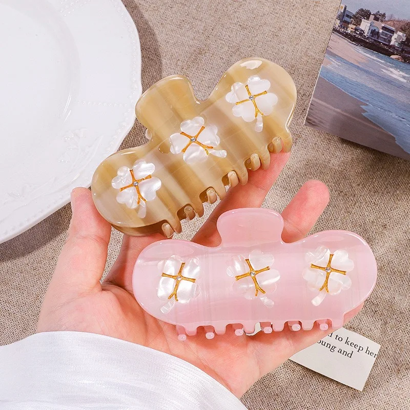

Korean Marble Acetae Flower Headdress Hawaii Flowers Hair Clips Bohe Style Bridal Flowers Hair Clips Barrette For Wedding