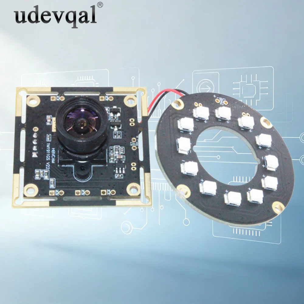 OV9281 USB Camera Module 1MP 60 FPS Night Vision with Infrared LED Board Driver-Free USB 2.0 Interface Black White Imaging