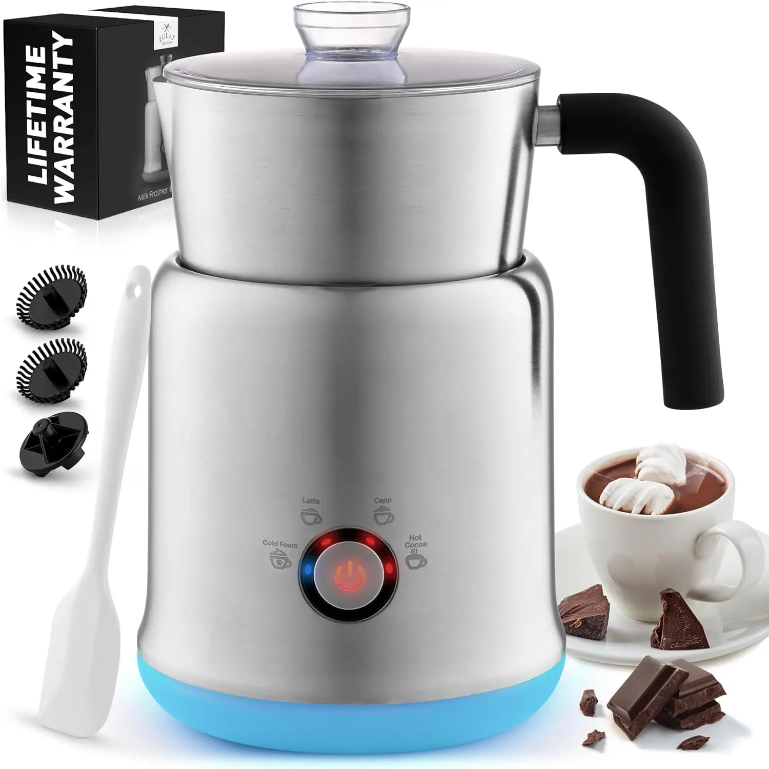 

Zulay Electric Hot Chocolate Maker Machine - Powerful, Stainless Steel Hot Chocolate Machine & Hot Cocoa Maker - 4-in-1