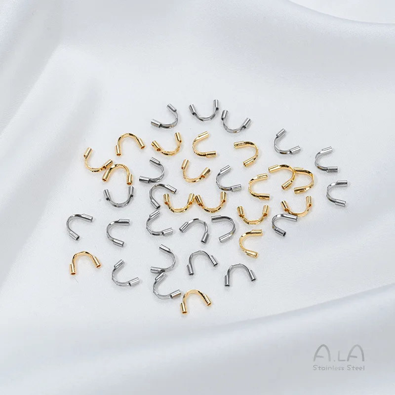 

Titanium Steel U-shaped Buckle Wire Guard Hidden Wire Tube Stainless Steel Buckle DIY Handmade Jewelry Finishing Accessories