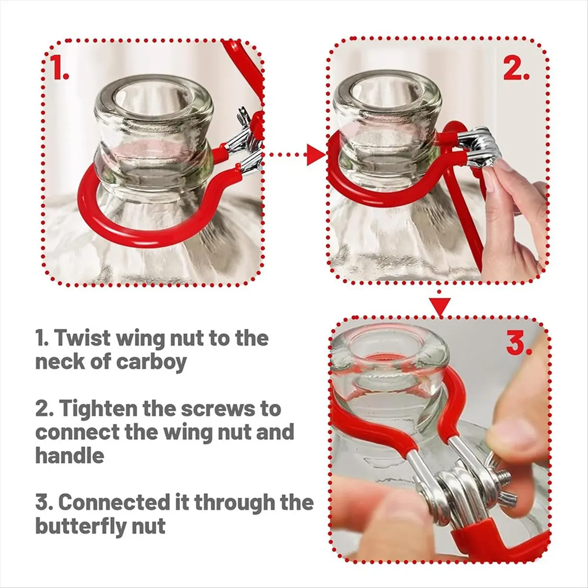 【TODAY-BUY】2 Pack Handle Heavy Duty Carboy Holder for Smooth Neck Glass Carboys for Fermenter Wine Making Beer Brewing Equipment