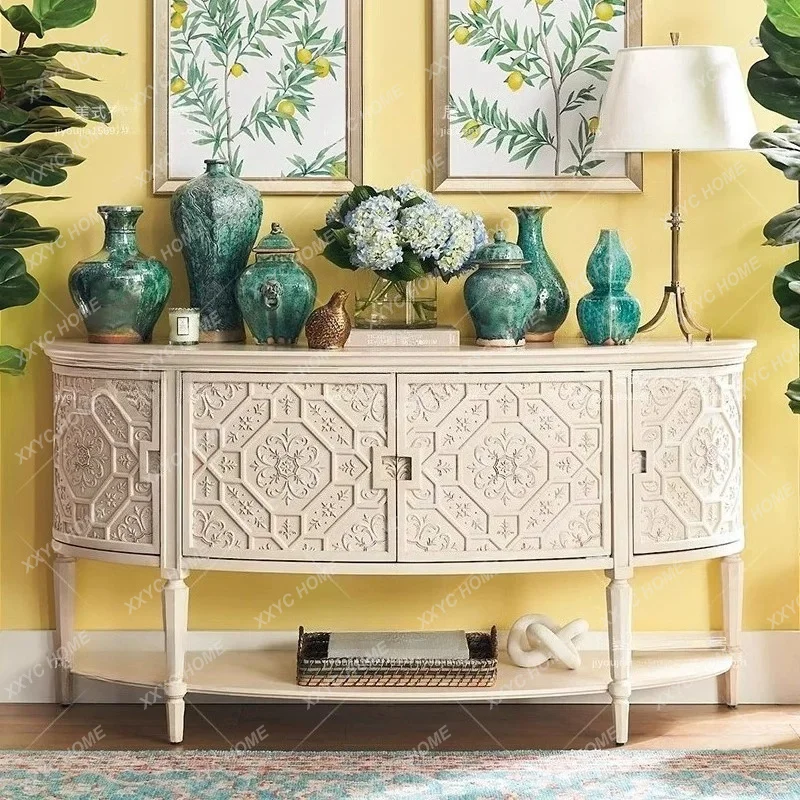 

Solid wood entrance cabinet, household living room wall locker partition cabinet