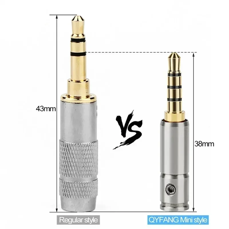 3.5 mm Jack 3 4 Pole Headphone Plug Consumer 3.5mm Audio Conector Electronics 38mm Length For 4.2mm Earphone Wire Connector
