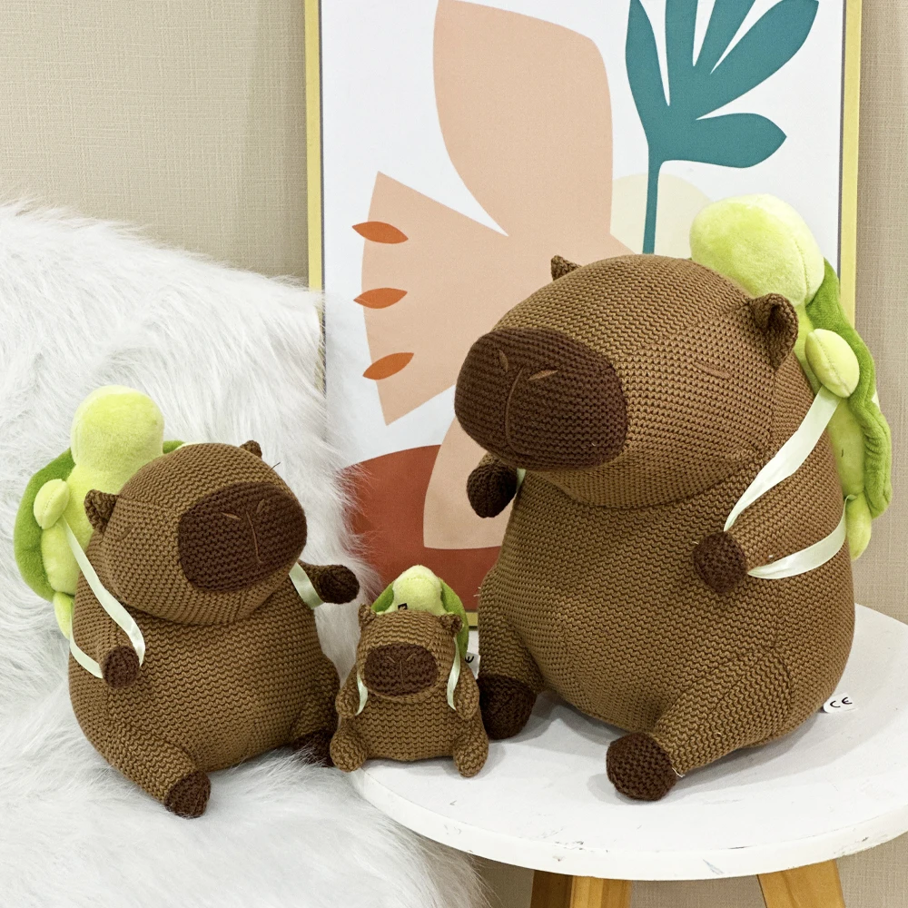 Capivara brinquedo de pelúcia simulação capibara anime fofo brinquedo de malha bebê recheado capivara brinquedo artesanal capivara pelúcia ﻿