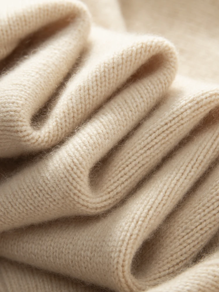 Autumn Winter Thick Sweater Women 100% Cashmere Knitwear Turtleneck Long Sleeve Pullover Soft Warm Sweater Casual Style Tops