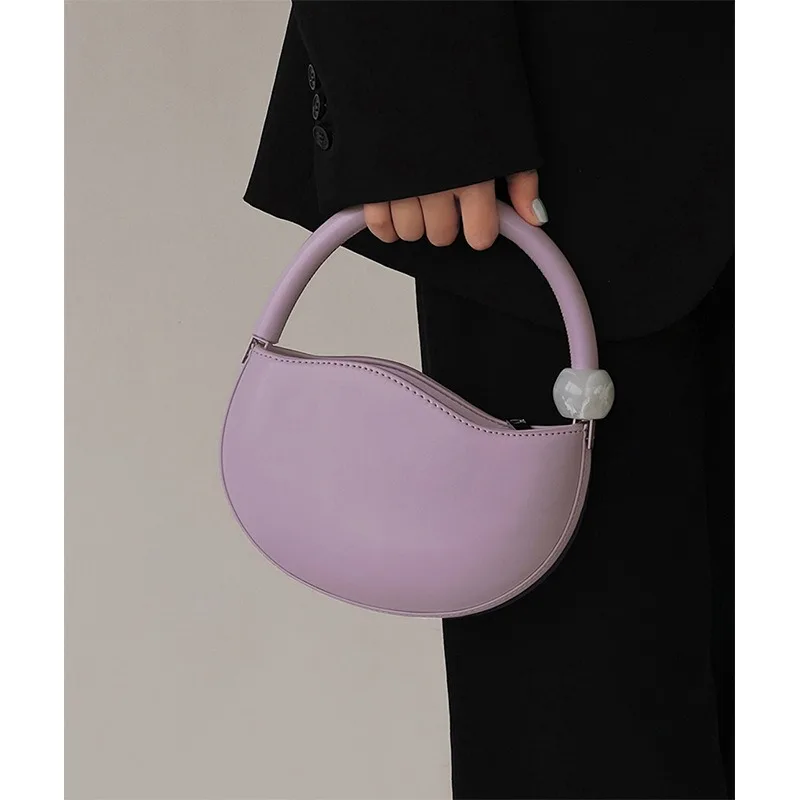 Senior Sense Women Hand Bag 2023 New Fashionable Niche Design Bag Casual Simple Solid Color Sweet Shoulder Crossbody Bag