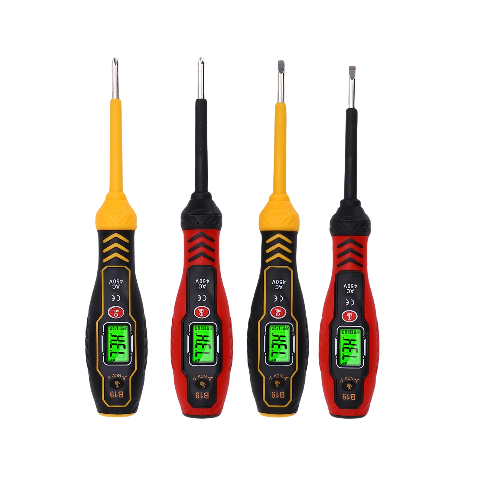 Digital AC Voltage Tester Pen with Screwdriver Bit, NCV Voltage Detector with LCD Backlight, Sound/Light Alarm, Live/Neutral
