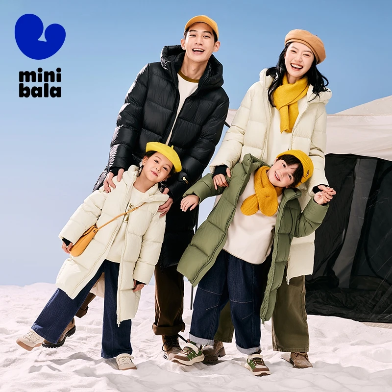 Mini Bala Down Jacket for Boys and Girls Heat-Generating Cold-Resistant Parent-Child Long Down Jacke