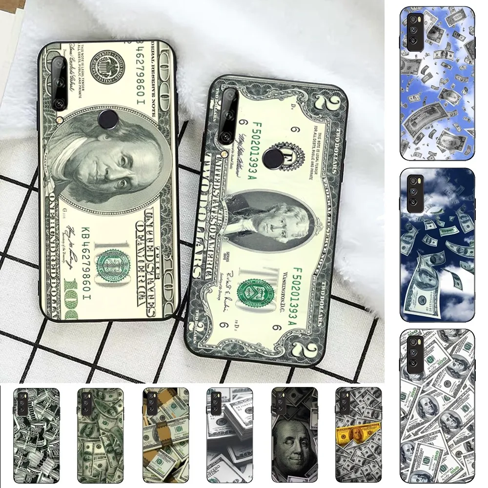 Banknote Dollar Cash Money Phone Case For Huawei Honor 10 lite 9 20 7A pro 9X pro 30 pro 50 pro 60 pro 70 pro plus