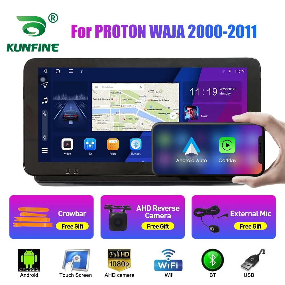 

10,33-дюймовый автомобильный радиоприемник для PROTON WAJA 2000-2011 2Din Android, восьмиядерный автомобильный стерео DVD, GPS-навигатор, плеер QLED, экран Carplay