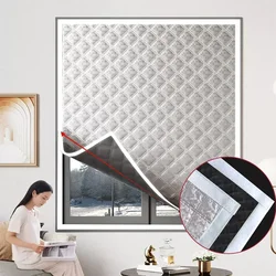 Whole piece window windproof, warm, sealed, winter leak proof, waterproof, bedroom thickened, non perforated,cold proof curtains