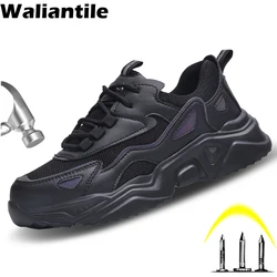 Waliantile Women Men Safety Shoes For Industrial Working Boots Anti-smashing Puncture Proof Indestructible Work Sneakers Shoes