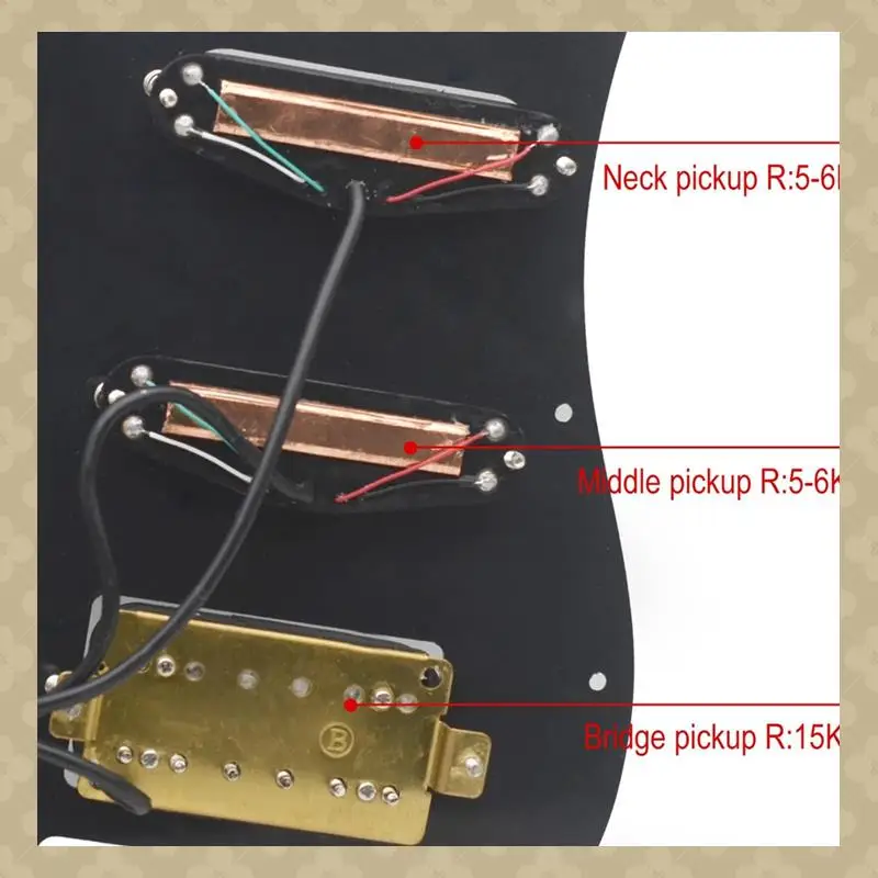 

SSH-Coil Splitting Electric Guitar Pickguard 2 Mini Humbucker + 1Humbucke+Silence Switch Loaded Prewired Scratchplate B Durable