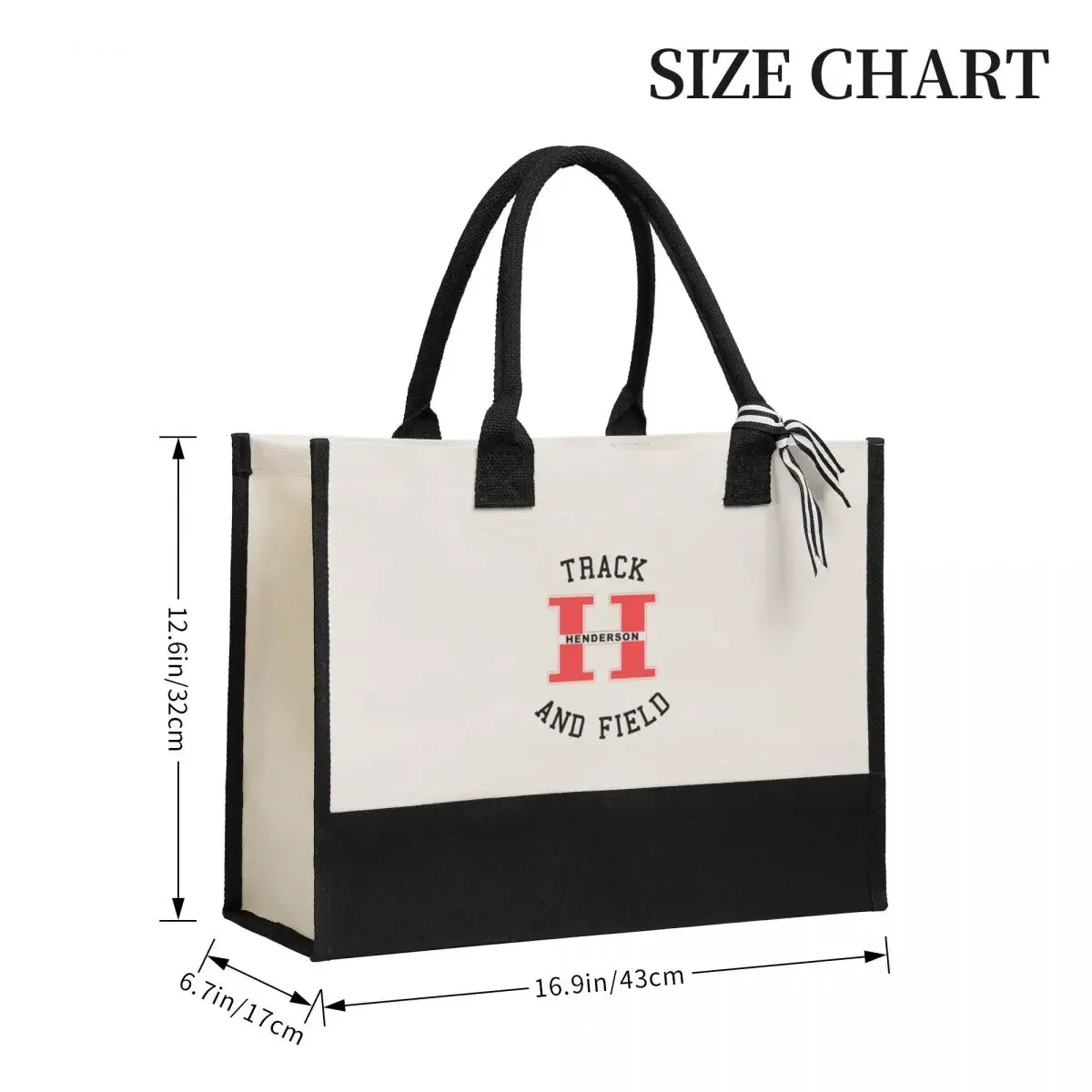 Canvas Gift Shopping Bag Henderson Track And Field Canvas Large Capacity Bag Customizable Quality Gifts