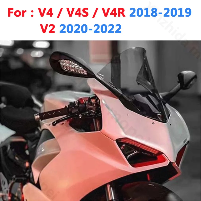 

For Ducati Panigale V4 R S V4R V4S 2018 2019 Motorcycle Double Windshield WindScreen Wind Deflectors V2 955 2020 2021 2022 Gray