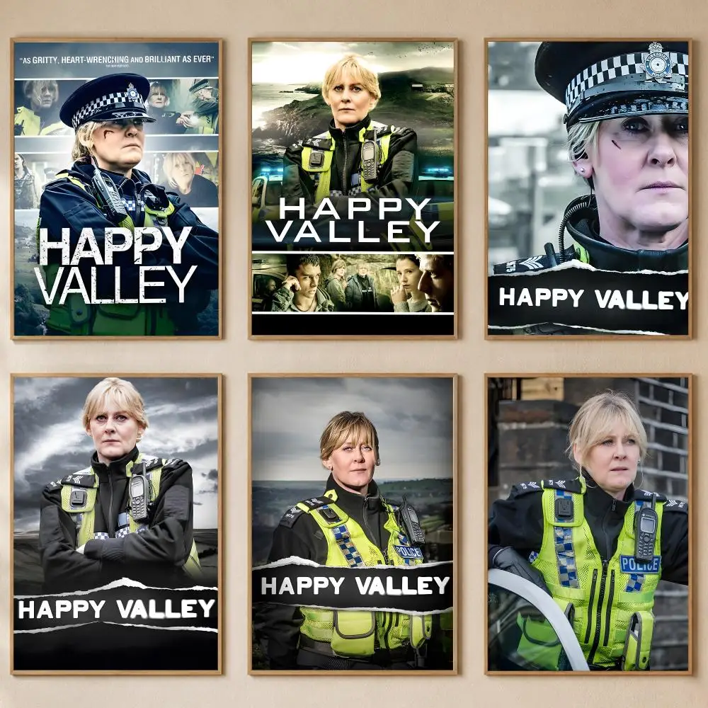 Crime Series Happy Valley Poster PP Self-Adhesive Bedroom Gaming Cafe/Bar Vintage Aesthetic Decor Ideal Gift