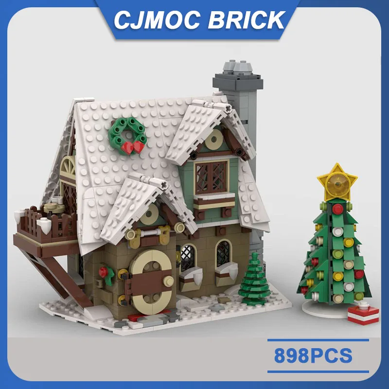 

MOC-91768 Building Block Winter Village Little Elf Cottage Street View Technical Bricks DIY Assembled Model Toy Christmas Gift