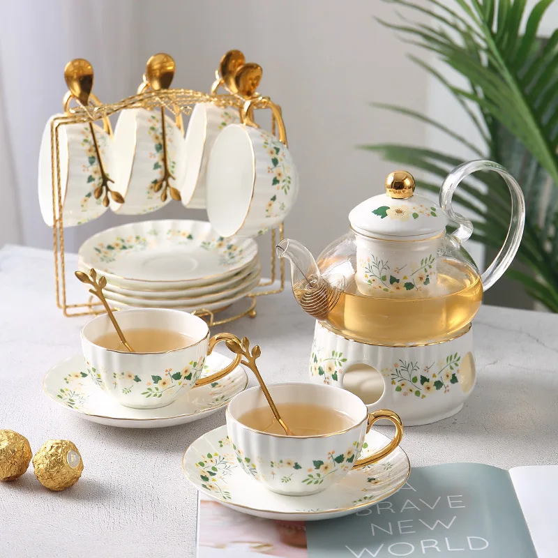 Hxl afternoon tea set - glass teapot with ceramic fruit bowl