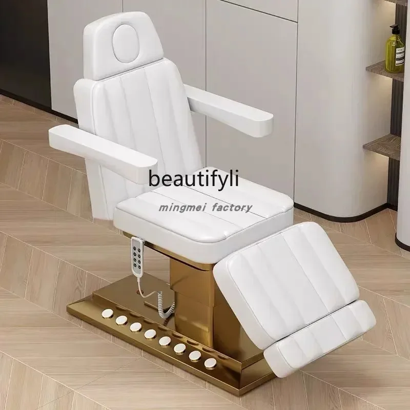 A176  Beauty salon electric lifting beauty bed massage multi-functional physiotherapy bed micro-pattern embroidery bed
