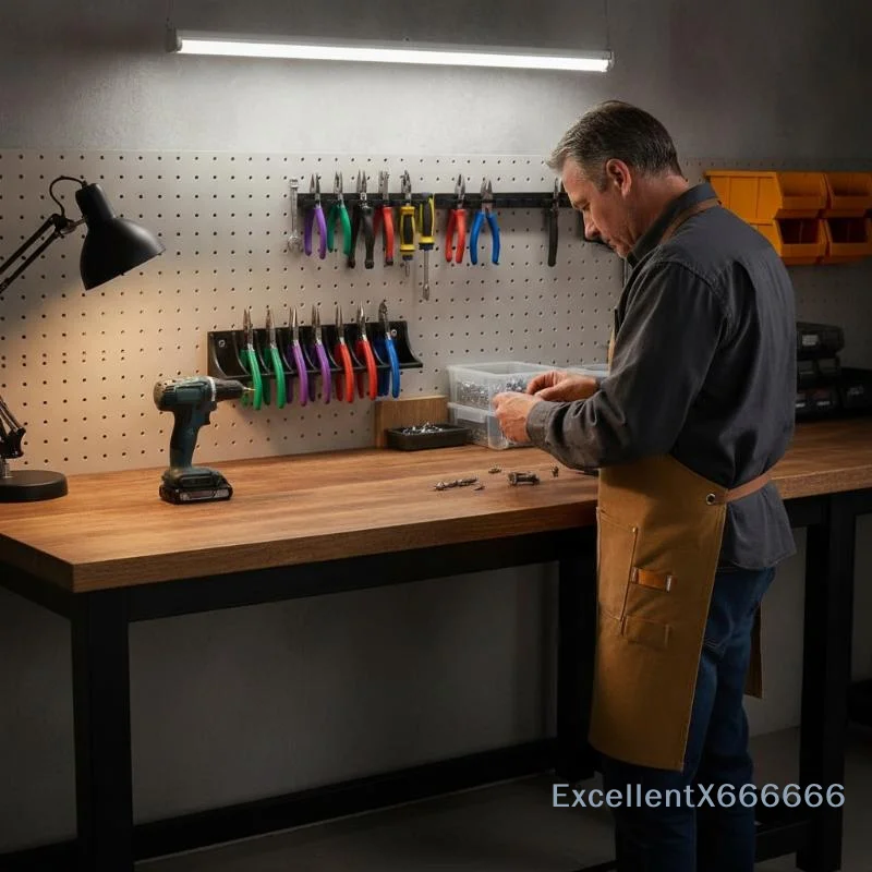 1 Set 8-Slot Wall-Mounted Pliers Organizer Tool Rack Hanger Heavy-duty Tool Rack And Screws For Workshop Small Parts Organizer