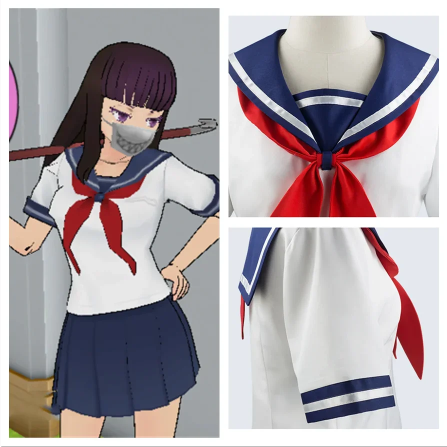 

Anime Yandere Simulator Ayano Aishi Cosplay Costumes Girls School JK Uniform Women Dresses Full Sets