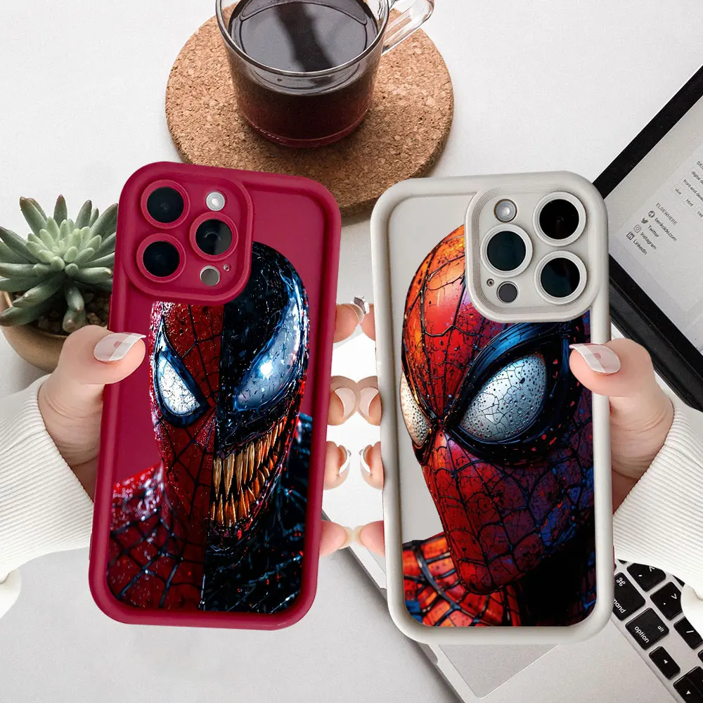 

Marvel SpiderMan Venom Phone Case For Samsung Galaxy S25 S24 S23 S22 S21 S20 Ultra Fe S10 Plus Note 20 Ultra 5G Silicone Cover