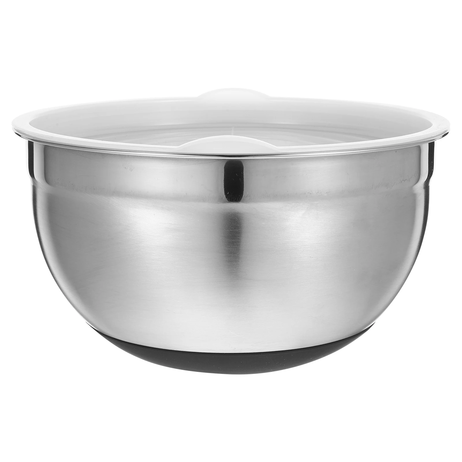 

1PC Stainless Steel Mixing Bowl Set Silicone Lid Non Base 24cm Black Kitchen Baking Cooking Storage for Snacks