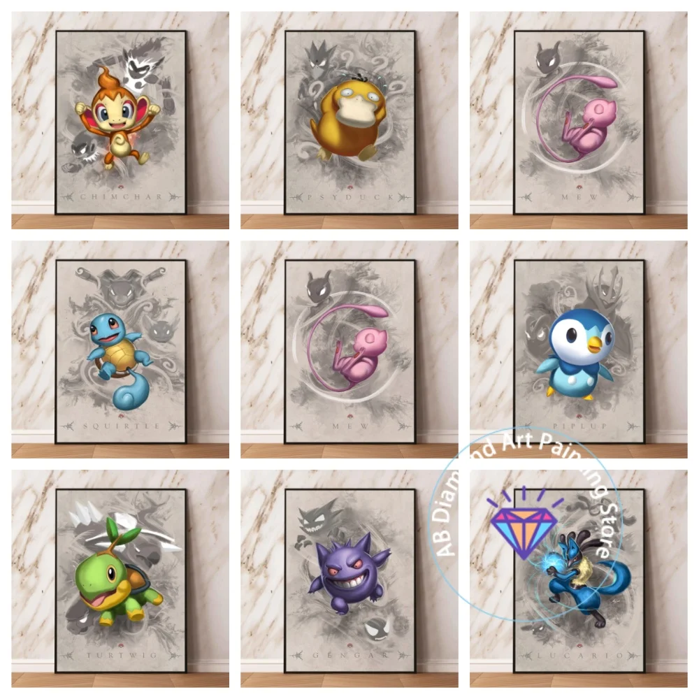 

Pokemon Gyarados and Koi Leaping Dragon Square Round AB Diamond Painting Kit 5D DIY Cross Stitch Handmade Crafts Home Decor Gift