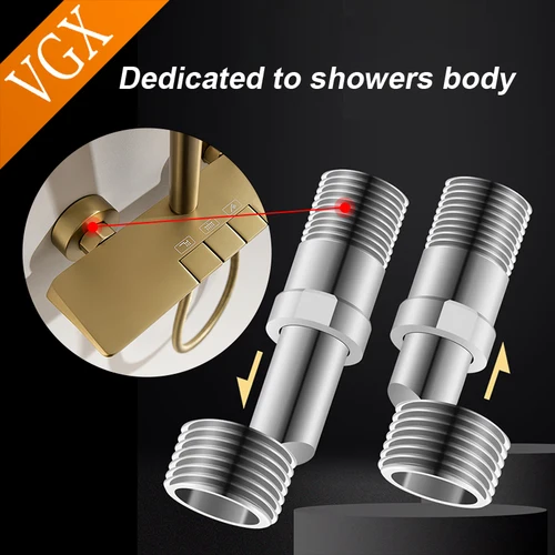 VGX-extensión de ducha, pies curvos telescópicos de esquina, grifo de ducha ajustable de 360 grados, adaptador en ángulo, tornillo excéntrico para baño