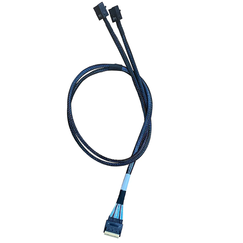 Hochgeschwindigkeits-HDD-Datenkabel Slimsas (sff8654 8i) bis 2 * Mini Sas HD (sff8643) Kabel