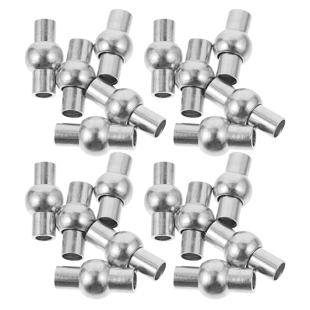 

20pcs Clasp Copper DIY Handmade Magnetic Jewelry Making Accessories for Bracelet Necklace 4mm White K Cord Ends Closures