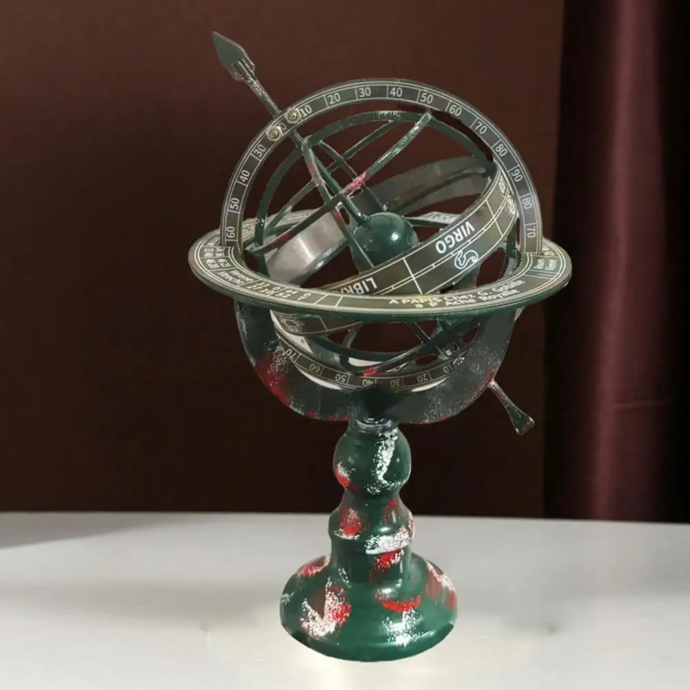 Vintage Armillary Sphere Decoration Retro Sundial Arrow Nautical Sphere Globe Home Office Desktop Iron Ornament Children Gifts