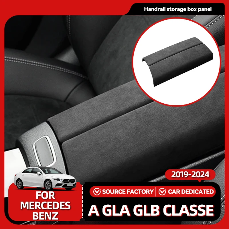 

Внутренние молдинги, замшевый чехол на подлокотник центральной консоли автомобиля, крышка, панель для Mercedes Benz A GLA GLB Class W177 V177 X247 H2