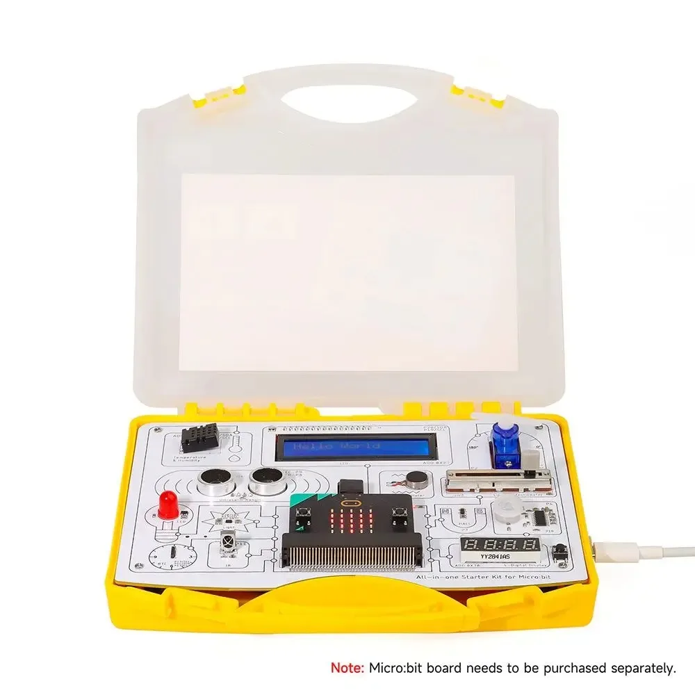 Elecrow All-in-one Starter Kit for Micro:bit with 13 Modules and 21 Lessons for BBC Microbit Programming DIY Electronic