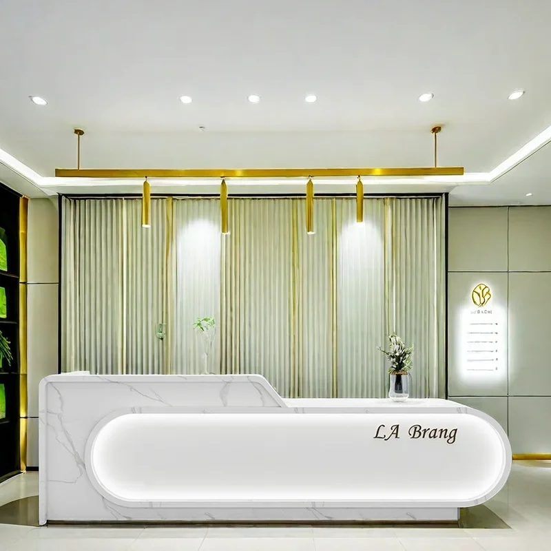 

Elegant Office Aesthetic Reception Furniture Hairdressing Counter Customer Center Front Advanced Minimalist Mostrador Recepcion