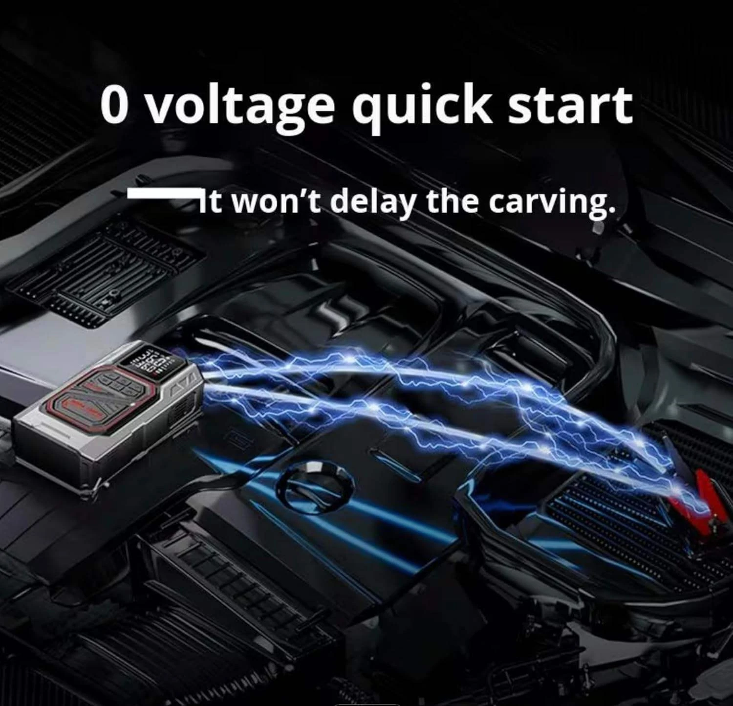4-in-1-Auto-Starthilfe mit Luftkompressor, 4000 A Spitzenleistung, Autobatterie-Booster, 150 PSI-Luftpumpe, tragbarer Powerbank, Reifenfüller – Detail 3