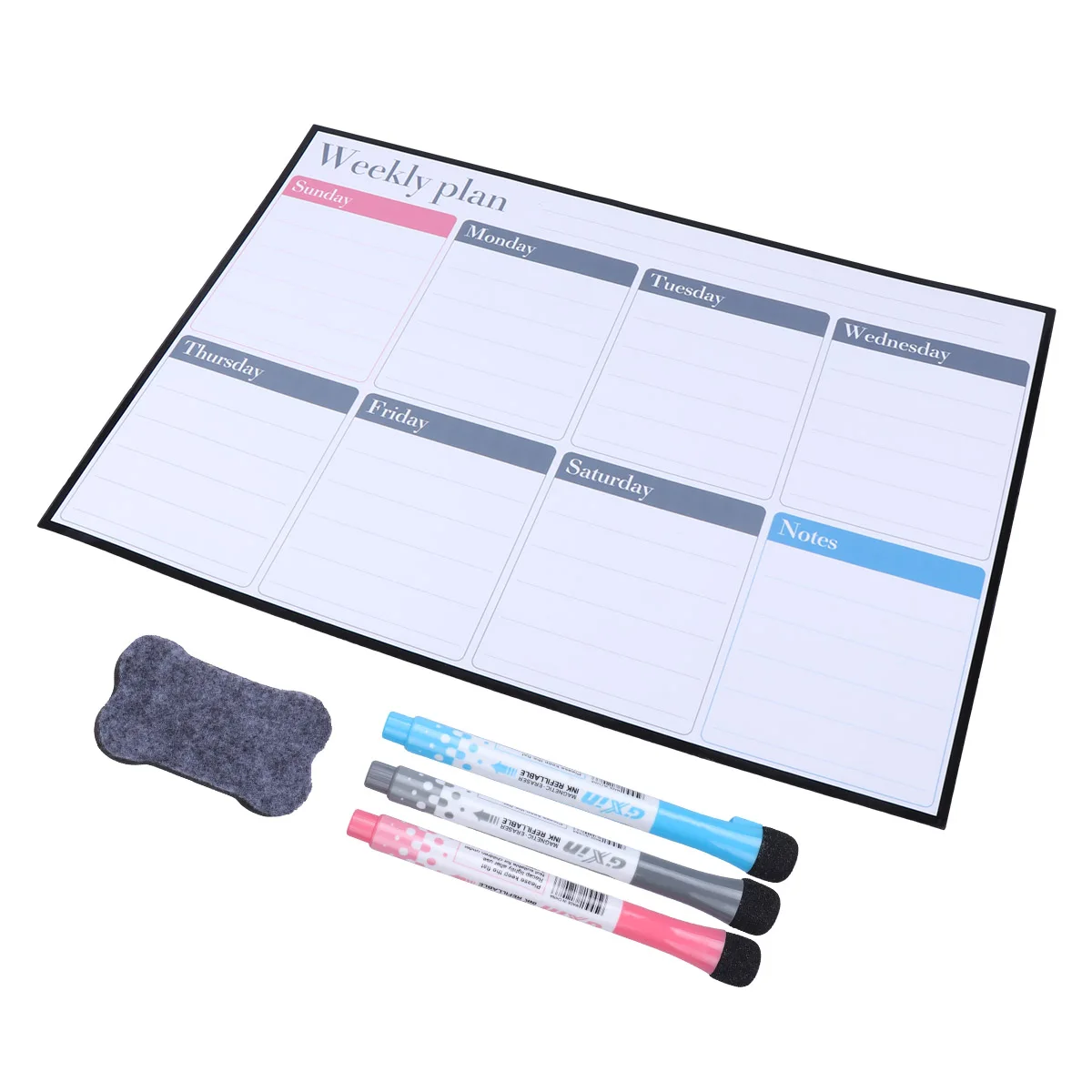 

1 set 40X30Cm Weekly Plan Magnetic Whiteboard Flexible Dry Erase Memo Notes Reminder Home To Do List Calendar