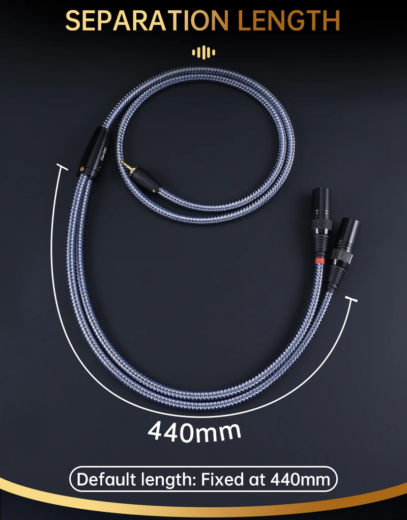 Serost StarPro HiFi-Audiokabel, versilbertes OFC-Kupfer, 3,5 mm auf Dual-XLR-Stecker für Mobiltelefon, Player, Leistungsverstärker, Lautsprecher – Detail 10