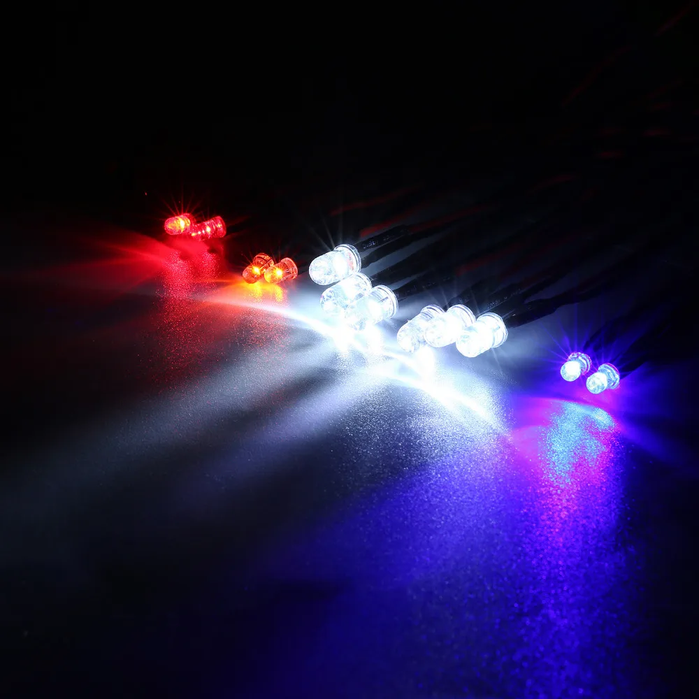 DUMBORC 12LED Light Kit 5mm 3mm Simular Conjunto de lâmpadas de carro para 1/8 1/10 RC Drift Truck On Road Car Tank TAMIYA 4WD Axial SCX10